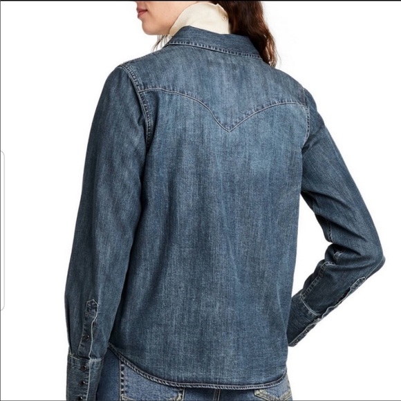 Nili Lotan x Target Women's long Sleeve Denim Button-Down Shirt - Picture 2 of 2
